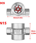 Half Inch Npt Female Flow Indicator With Window Sight Glass And Impeller for water pipes, 304 stainless steel, side view
