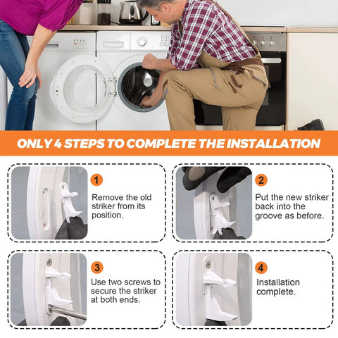 Four Pack 131763310 Washer Door Striker Replacement Upgrade Kit For Compatible Front Load And Top Load Washers Pro Grade Easy Install And Durable Build, installation steps