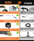 Comparison of Gusil propane weed torch with 14ft hose and high output blow torch features against other models