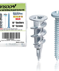 Built Tough Zinc Self Drilling Drywall Anchors Kit With 10 No 8 X One And A Quarter Inch Screws shown with packaging