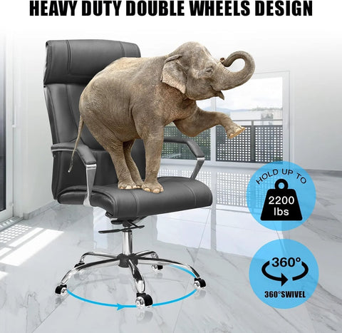 Office chair wheels casters, 5-pack, black, 360° swivel, standard 7/16×7/8 in stem.
