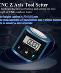 Electronic Z Axis Zero Setter Pro Grade Digital Height Pre Setter For CNC Lathe, Milling Machine, Drilling Machine, blue aluminum body with digital display