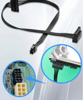 ATX Mini 4 Pin To Dual SATA 15 Pin Adapter Extension Cable For Mechanical HDDs SSDs And Optical Drives Seventeen Point Nine Inch Length, black 20AWG flat cable