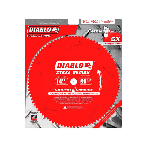 Steel Demon Cermet II Thin Metal Saw Blade, 14 Inch Diameter, 90 TCG Teeth, packaging front view