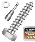 Heavy Duty 5/16 Inch Lag Screws With Flat Washers, 1-1/2 Inch Length, Hex Head, 304 Stainless Steel 18-8, Hex Socket Wood Fasteners, 15 Sets