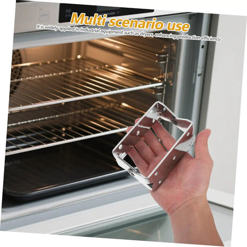 Heavy Duty Steel U Shaped Mounting Braces For Commercial Ovens And Cabinetry in hand inside oven's shelf.