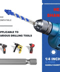 5 Pack 0.15625 Inch Diameter 3.75 Inch Masonry Drill Bits With Hex Shank for versatile drilling tools, water cooled