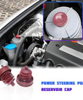 Built Tough 2 Pack Hydraulic Power Steering Pump Reservoir Cap Plug Cover Direct Fit Swap For Honda Odyssey Pilot Prelude Ridgeline CL MDX under hood view with caps.