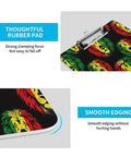 Flag Rasta Print Acrylic Clipboard With Durable Smooth Writing Surface And Clear See Through Deck Holds A4 Or US Letter Papers A dope everyday desk accessory, top clip view
