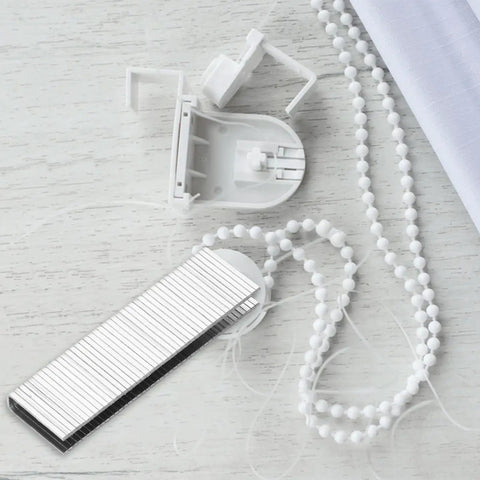 Tough As Nails Plantation Shutter Repair Staples Kit With Durable Louver Tabs For Vertical Blinds and Window Frames components on a surface.