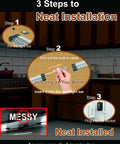 Installation guide for Under Cabinet LED Lighting Kit With Built In Adjustable Cable No Mess Wires Three Panel Under Counter Lights.