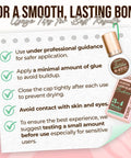 Usage instructions for Beast Mode Strong Hold Lash Cluster Glue For Up To 4 Weeks with 5ml bottle illustration.
