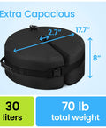 Windproof Patio Umbrella Base Weight Water Bag With Side Slot Opening Easy Fill Sturdy Round Base