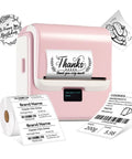 Kickass Portable Bluetooth Label Printer With Slick Wireless Tape Dispenser For Home Office Organization And Shipping Labels No Ink Required Mighty Handy Cordless Thermal Label Maker Handles Wide Continuous Rolls Daily printing decorative labels and shipping tags.