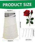 Winter Rose Plant Covers For Frost Protection, Heavy Duty Pop Up Cone Covers With Breathable Top Net, Wind Protection For Rose Bushes, Durable Weather Resistant Fabric Keeps Your Roses Safe Pro Grade Tough As Nails 13x20 Inches; 13x20 in, 4 stakes
