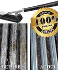 Grill Boss Heavy Duty 18 Inch Stainless Steel Grill Brush And Scraper With 3 In 1 Bristles showing before and after grate cleaning