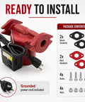 Heavy Duty Hot Water Circulation Pump Made Tough To Crush High Head Loads One Eighth HP 115 Volt with power cord.