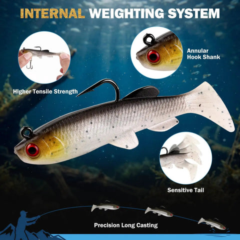 Action Packed Bass Fishing Lures Kit With Tackle Box For Freshwater And Saltwater Use Realistic Color Patterns And Proven Action