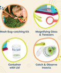 Bug Bungalow Insect Catching Kit For Kids With Mesh Case, magnifying container, tweezers, magnifier, and nature exploration toy