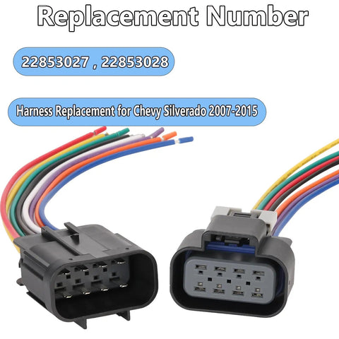 Chevrolet Silverado 8 Pin Headlights Connector Harness Plug And Play Wire For 2007 2015 Silverado 1500 2500 3500 HD