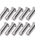 304 Stainless Steel Single Hole Clevis Pins Flat Head Beefy Heavy Duty M12x35mm 10 Pack For Trailer Latch And Mechanic Repairs Rust Resistant