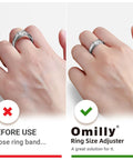 Comparison of loose ring versus fitted ring after using All In One Ring Size Adjuster Kit For Loose Rings With 60 Pack.