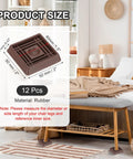 Premium Rubber Caster Cups Shield Wood Floors And Carpet From Gouges Set Of Twelve Non Slip Furniture Bottoms shown in rubber material size details.