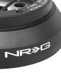 Close-up view of TopRated Racing Steering Wheel Quick Release Short Hub Adapter with 6X70mm bolt pattern and black finish.