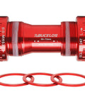 Red Bottom Bracket With Threaded Or Press Fit Mount, BSA 68-73mm And 86-92mm, Ceramic And Steel Bearings, Smooth Spin