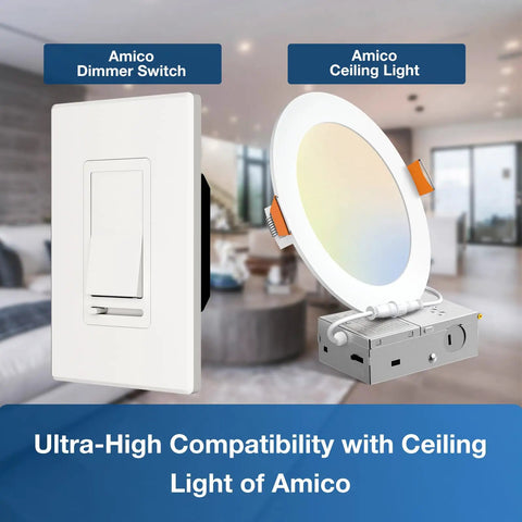 Slide Dimmer Switch For LED CFL And Incandescent Lights Single Pole Or 3 Way Dims Up To 150W For LED CFL Or 600W Incandescent