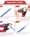 Operation steps for Deutsch DT Series Pin And Socket Connector Kit with 16 gauge contacts and crimp tool instructions.