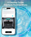 Cordless Robotic Pool Vac For Inground And Above Ground Pools With 4 In 1 Cleaning Smart Navigation App Control on screen