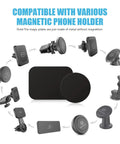 Street Tested Metal Plates For Magnetic Phone Mounts 4 Pack, matte black metal plates shown for secure phone mounting.