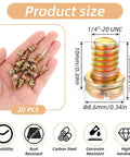 Rock Solid Copper Finished Ceiling Fan Blade Screws 20 Piece Set Of Heavy Duty Carbon Steel Phillips Bolts in hand, showing size and details.