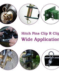 Stainless Steel Hitch Pin Clip Kit 80 Piece Set With Six Sizes for various locking systems and equipment use.