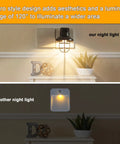 Comparison of Six Pack Rustic Farmhouse Night Lights Plug In Dusk To Dawn 2700K Warm White With Vintage Black Cage versus plain light