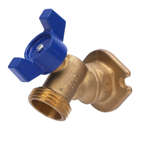 Top Tier 1/4 Inch Solid Brass Quarter Turn Ball Valve Heavy Duty Plumbing Replacement For Toilets And Showers, blue handle.