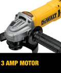 Four And A Half To Five Inch Trigger Grip Angle Grinder Workhorse with a 13 Amp Motor and Dust Ejection System for AC DC Power