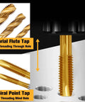 Kickass 7pc Micro Tap Drill Kit High Speed Steel Metric Plug Threads M2 To M6 Compact Storage Box showing spiral flute and point taps.
