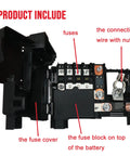 Top Grade Battery Distribution Fuse Block For Chevy Malibu 2014 To 2016 showing fuses, wire connections, and fuse cover.