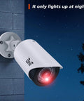 Realistic Fake Surveillance Camera 2 Pack With LED Light For Indoor Outdoor Security Dome Look Dummy CCTV Camera with red LED light