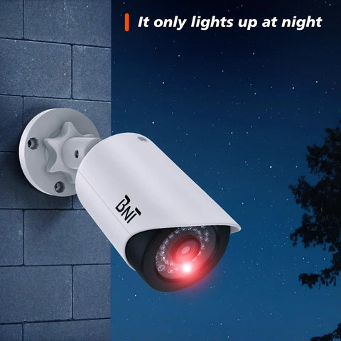 Realistic Fake Surveillance Camera 2 Pack With LED Light For Indoor Outdoor Security Dome Look Dummy CCTV Camera with red LED light