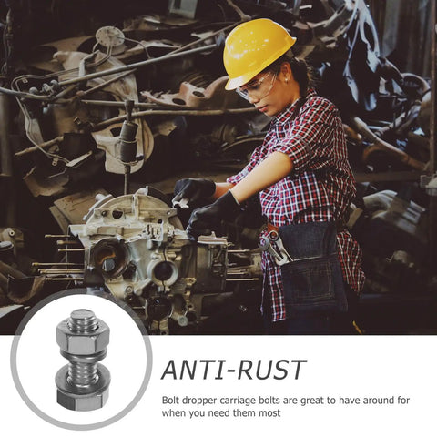 Technician assembling machinery with 20 Piece M6 Stainless Steel Hex Bolts And Nuts Kit With 16mm Thread Length Carriage Bolts