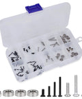 Axial 120Pcs RC Screw Kit With Bearings For SCX30 Crawler Upgrade Set in open box displaying screws and bearings of various sizes.