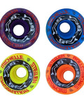 Bowl Bombers 62mm 101A Quad Roller Skate Wheels 4 Pack Park Shred Ready By RollerBones In Partnership With Moxi Skates Dope Colors