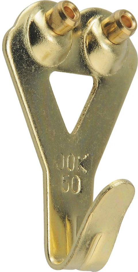 Value Pack Picture Hangers Set Heavy Duty Brass Reusable Hooks 50 lb for Drywall and Plaster