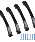 4 Pack Vintage Antique Black Drawer Pulls And Handles With 2-1/2 Inch Hole Center For Kitchen Cabinets, includes screws