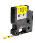 Industrial Grade Heat Shrink Tubing For Wire And Cable Markers Black On Yellow Polyolefin Sleeving with roll and label.