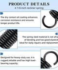 Top Shelf Tilt Recliner Extension Springs Two Pack Four Point Eight Inch Replacement Tension Coils for heavy-duty use and repairs.