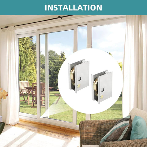 Sliding Patio Door Rollers Replacement Set With Two Rollers Per Set One And A Half Inch Steel Ball Bearing Rollers Adjustable Height